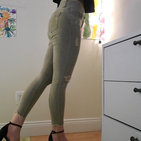 Olive ripped jeans - Picture 3 of 5
